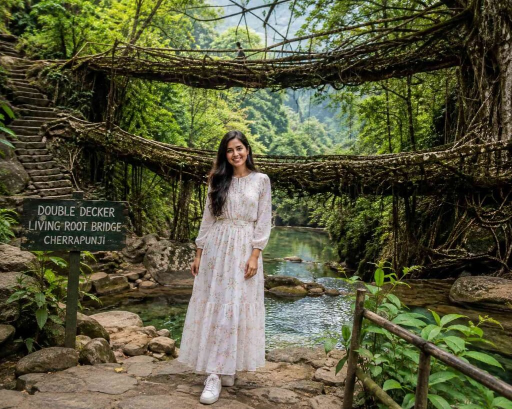 Cherrapunji Travel Guide In Hindi 2026: घूमने की पूरी जानकारी Double Decker Living Root Bridge