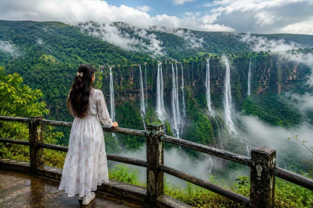 Cherrapunji Travel Guide In Hindi 2026: घूमने की पूरी जानकारी Seven Sisters Falls